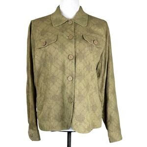 Coldwater Creek Vntg Long Sleeve Button Down Linen Blend Shacket Blazer Jacket